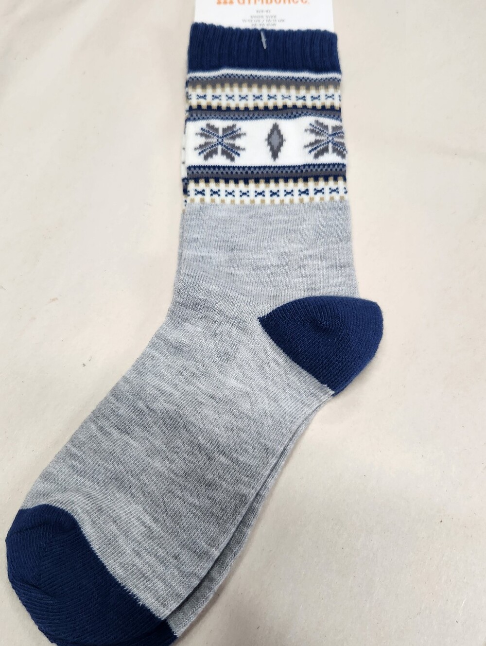 Gymboree Gray and Navy Patterned Kids Crew Socks